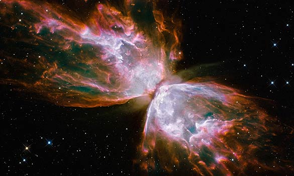 Nebula Mariposa por el telescopio Hubble. El Arquitecto del universo es el Arquitecto de la iglesia.